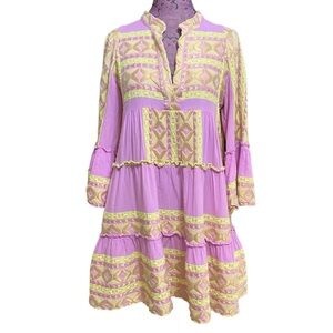 Lace The Label Pink Tier Mini Dress